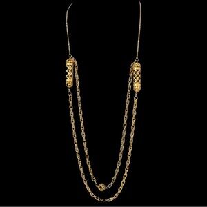 Vintage Bronze double layer MCM necklace